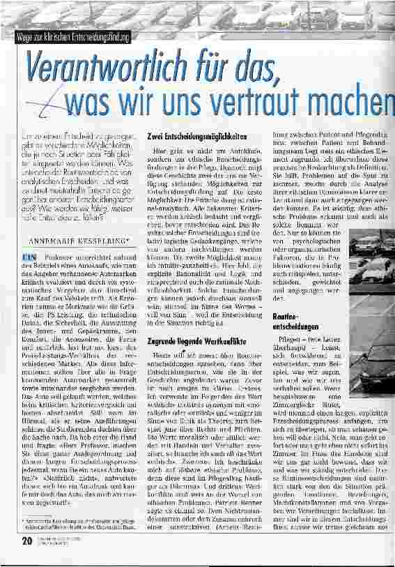 Vorschauseite 1: Verantwortlich für das, was wir uns vertraut machen Wege zur klinischen Entscheidungsfindung