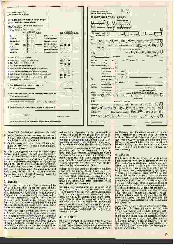 Vorschauseite 4: Transfusionskunde, Blutgruppenserologie und Immunhämatologie 6. Folge: Transfusionsreaktionen, (Fortsetzung)