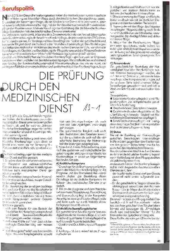 Vorschauseite 1: Die Prüfung durch den medizinischen Dienst