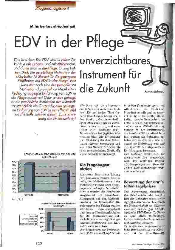 Vorschauseite 1: EDV in der Pflege - unverzichtbares Instrument für die Zukunft Mitarbeiterzufriedenheit