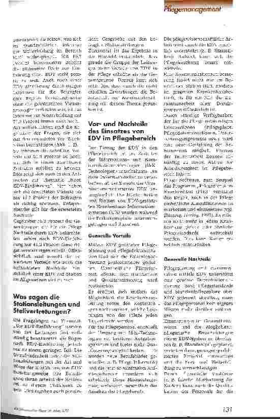 Vorschauseite 2: EDV in der Pflege - unverzichtbares Instrument für die Zukunft Mitarbeiterzufriedenheit