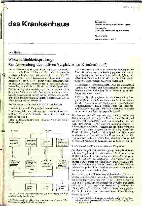 Vorschauseite 1: Wirtschaftlichkeitsprüfung: Zur Anwendung des fiktiven Vergleichs im Krankenhaus