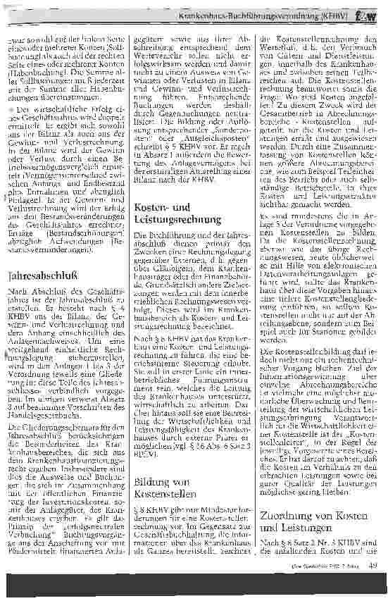 Vorschauseite 2: Krankenhaus-Buchführungsverordnung (KHBV)