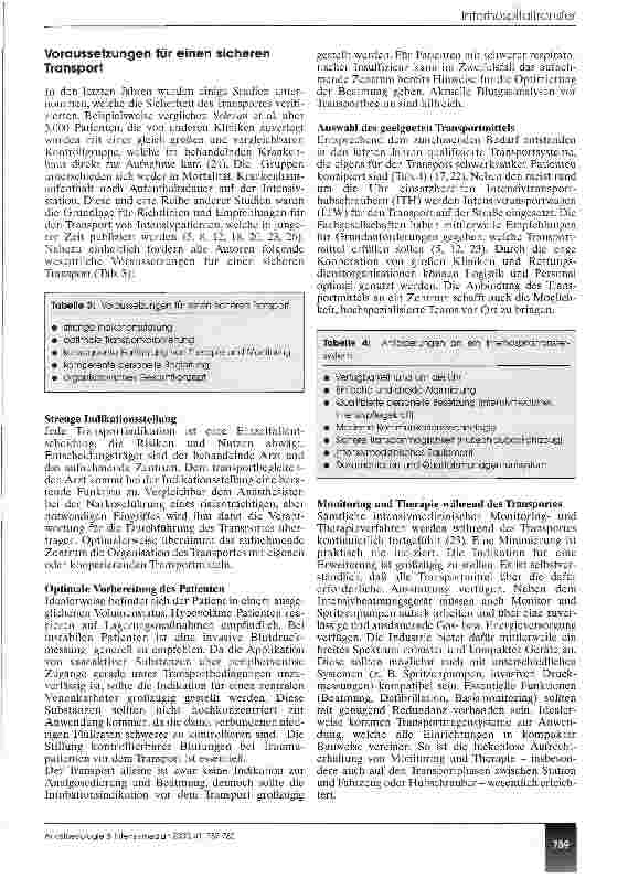 Vorschauseite 3: Interhospitaltransfer von Intensivpatienten