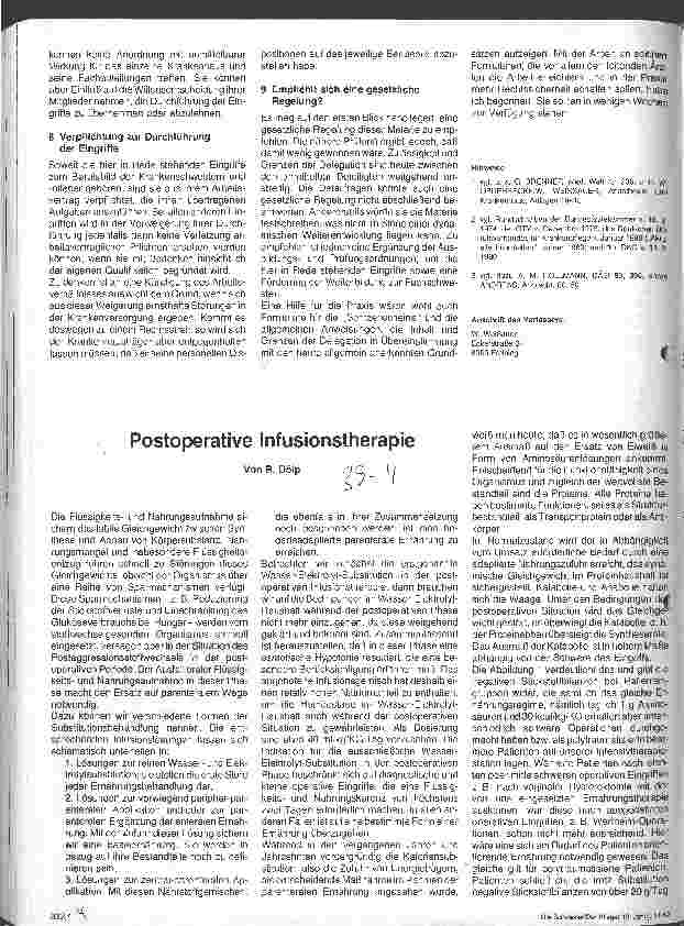 Vorschauseite 1: Postoperative Infusionstherapie