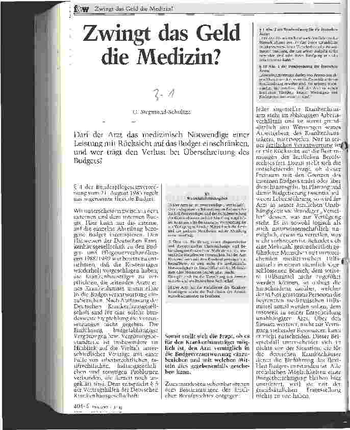 Vorschauseite 1: Zwingt das Geld die Medizin?