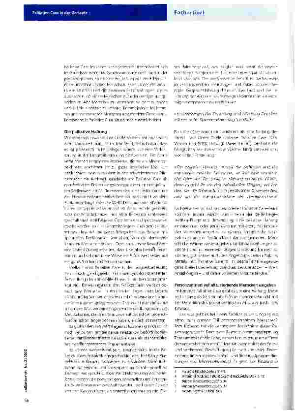 Vorschauseite 2: Palliative Care in der Geriatrie
