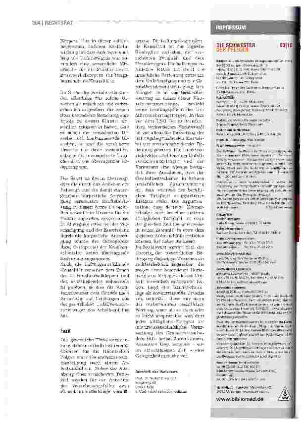 Vorschauseite 3: Anerkennung eines Verhebetraumas als Arbeitsunfall