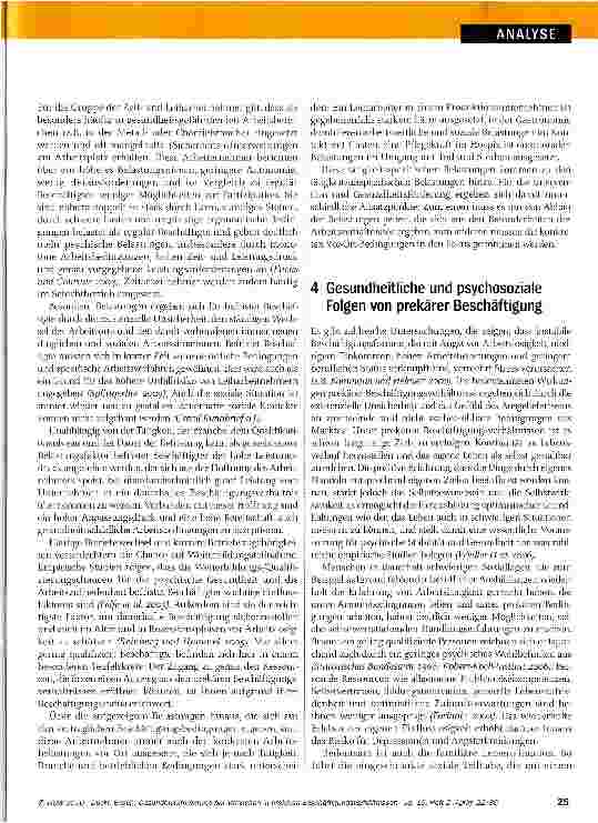 Vorschauseite 4: Gesundheitsförderung bei Menschen in prekären Beschäftigungsverhältnissen