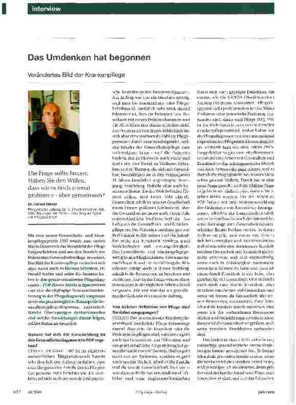 Vorschauseite 1: Das Umdenken hat begonnen
