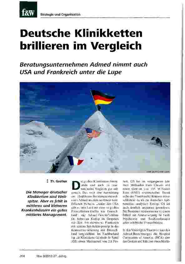 Vorschauseite 1: Deutsche Klinikketten brillieren im Vergleich