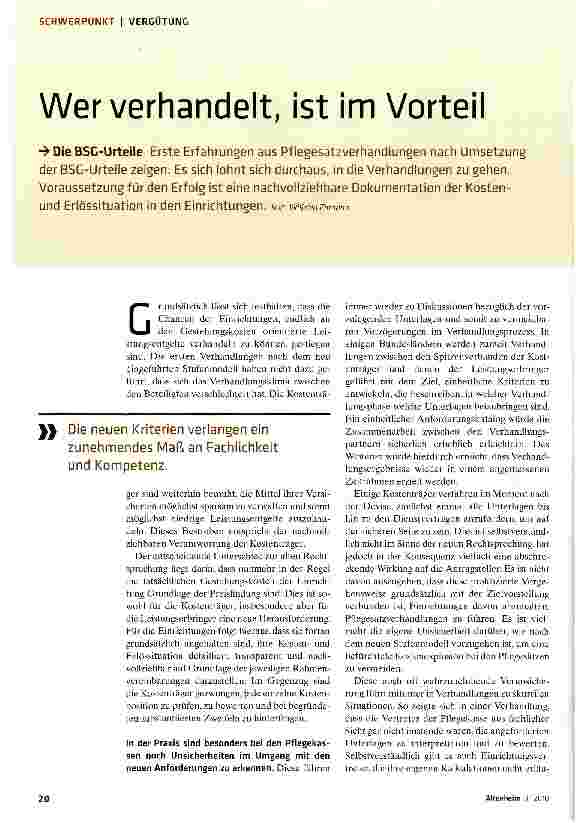 Vorschauseite 1: Wer verhandelt, ist im Vorteil