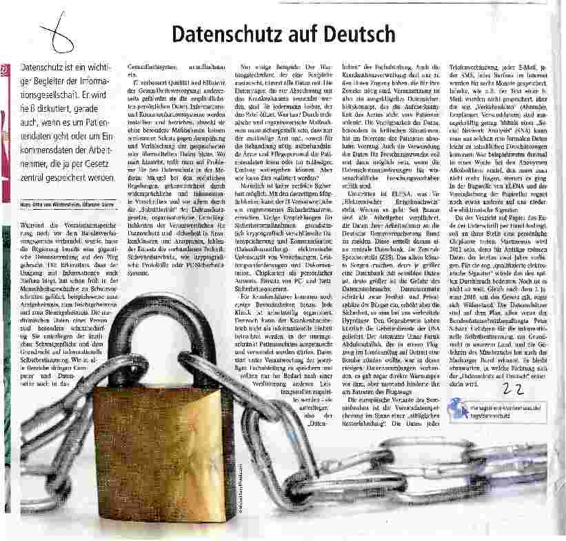 Vorschauseite 1: Datenschutz auf Deutsch