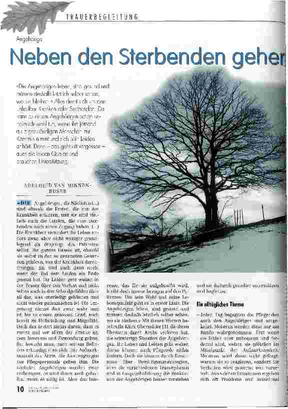 Vorschauseite 1: Neben den Sterbenden gehen sie oft vergessen Angehörige