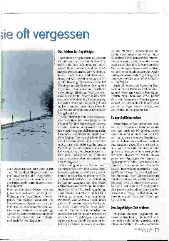 Vorschauseite 2: Neben den Sterbenden gehen sie oft vergessen Angehörige