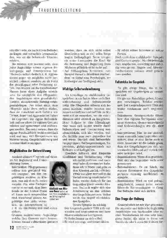 Vorschauseite 3: Neben den Sterbenden gehen sie oft vergessen Angehörige