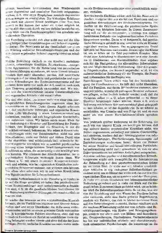 Vorschauseite 2: Was ist die Psychiatrie der Gesellschaft schuldig, was die Gesellschaft der Psychiatrie