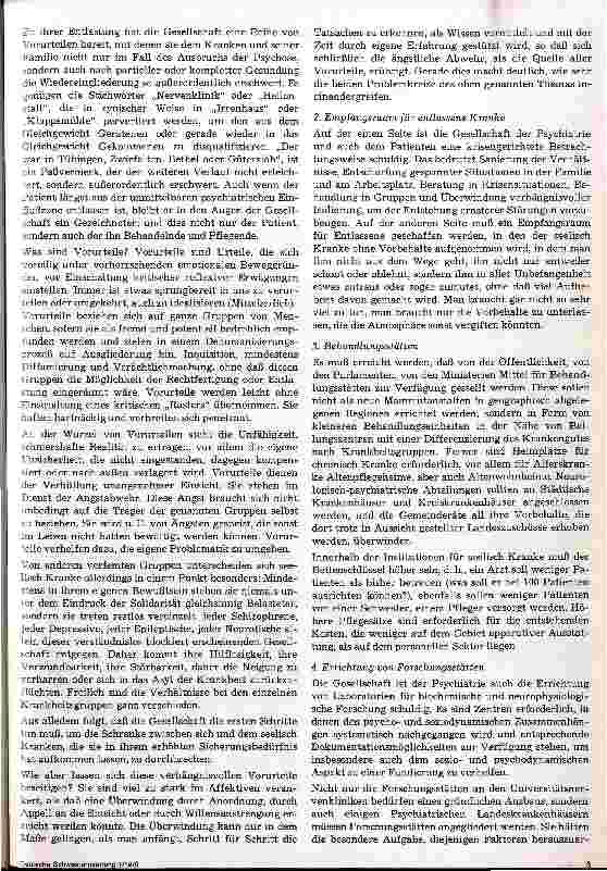 Vorschauseite 4: Was ist die Psychiatrie der Gesellschaft schuldig, was die Gesellschaft der Psychiatrie