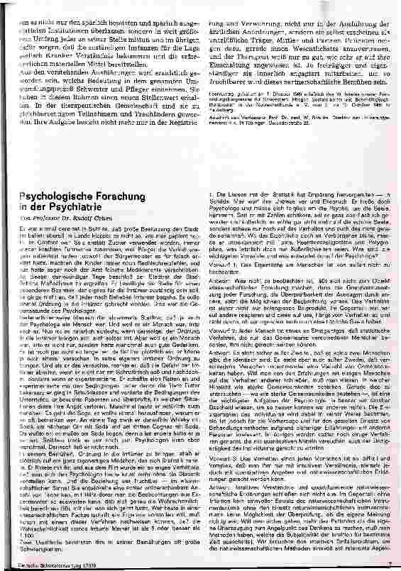 Vorschauseite 6: Was ist die Psychiatrie der Gesellschaft schuldig, was die Gesellschaft der Psychiatrie