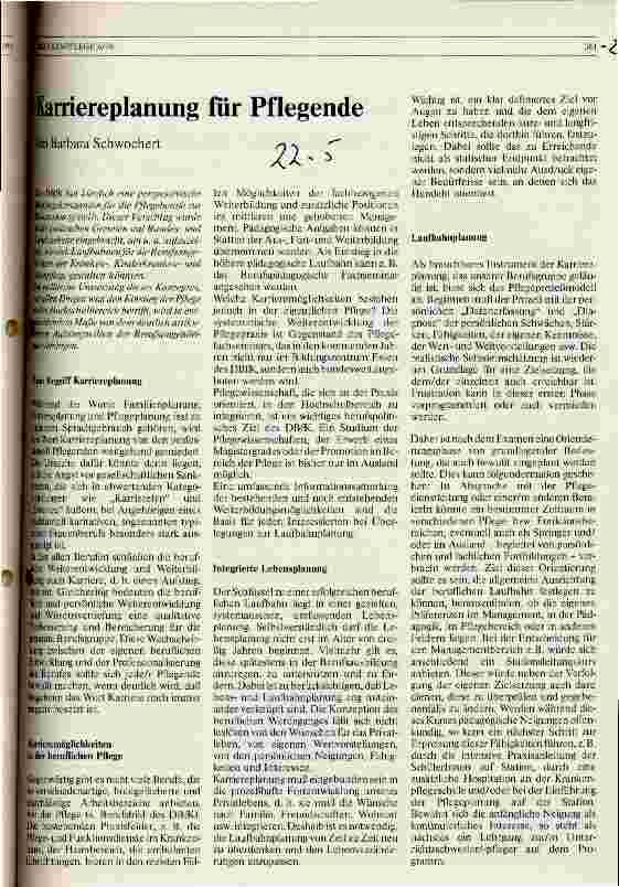 Vorschauseite 1: Karriereplanung für Pflegende