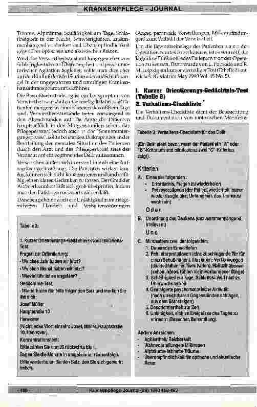 Vorschauseite 2: Postoperative Verwirrung bei alten Patienten