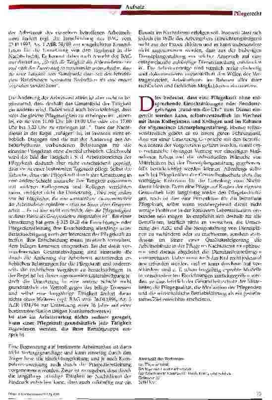 Vorschauseite 5: Rechtliche Probleme beider Organisation des pflegerischen Nachtdienstes