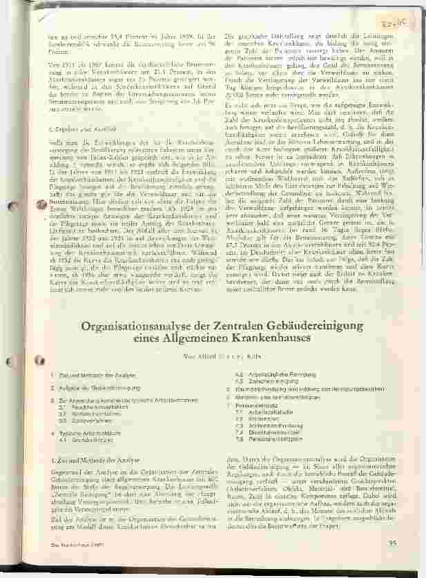 Vorschauseite 1: Organisationsanalyse der Zentralen Gebäudereinigung eines allgemeinen Krankenhauses