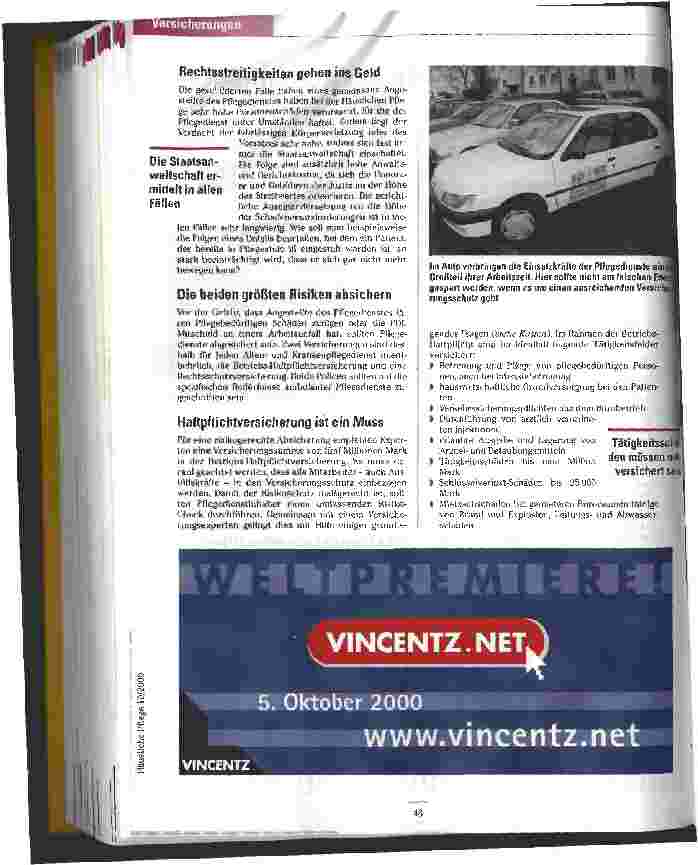 Vorschauseite 2: Prozess-Rummel lässt sich vermeiden Der optimale Versicherungsschutz für ambulante Pflegedienste