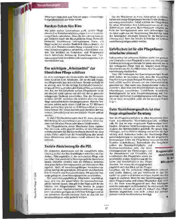 Vorschauseite 6: Prozess-Rummel lässt sich vermeiden Der optimale Versicherungsschutz für ambulante Pflegedienste