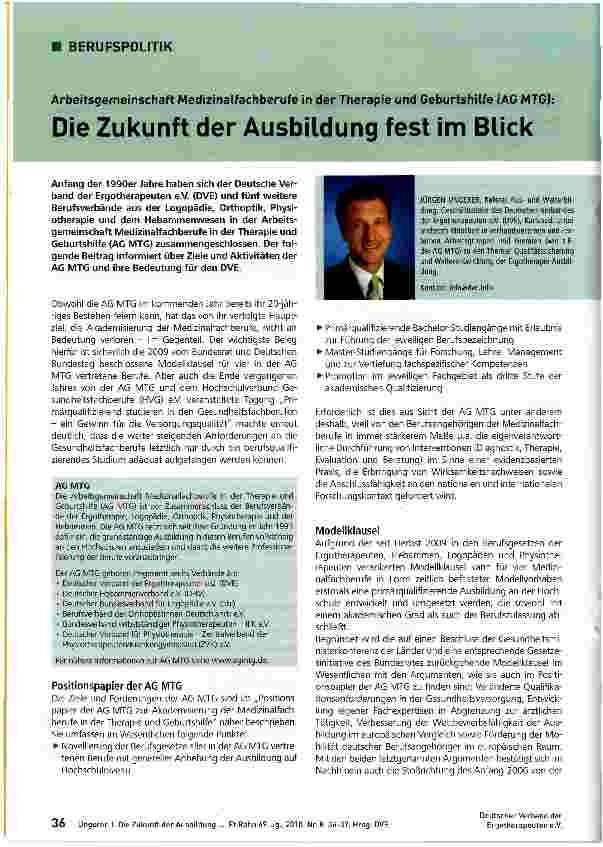 Vorschauseite 1: Die Zukunft der Ausbildung fest im Blick