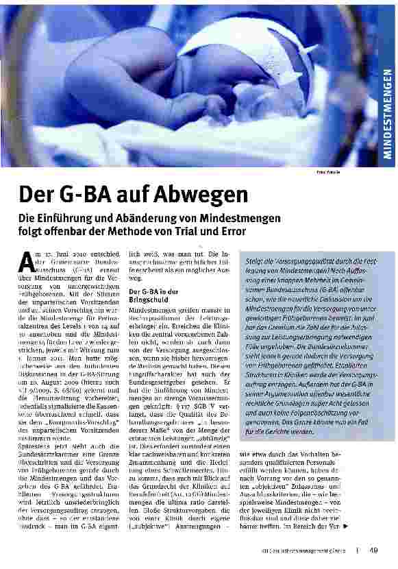 Vorschauseite 1: Der G-BA auf Abwegen