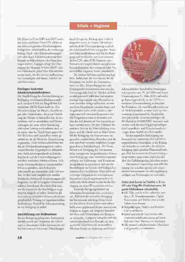 Vorschauseite 4: Gesundheitsschutz, Arbeitsschutz und Arbeitssicherheit bei der Aufbereitung von Medizinprodukten
