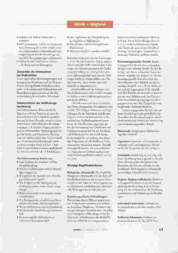 Vorschauseite 5: Gesundheitsschutz, Arbeitsschutz und Arbeitssicherheit bei der Aufbereitung von Medizinprodukten