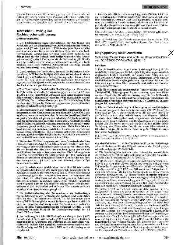Vorschauseite 1: Tarifeinheit - Vollzug der Rechtsprechungsänderung