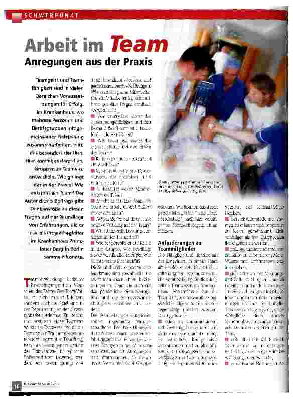 Vorschauseite 1: Arbeit im Team Anregungen aus der Praxis