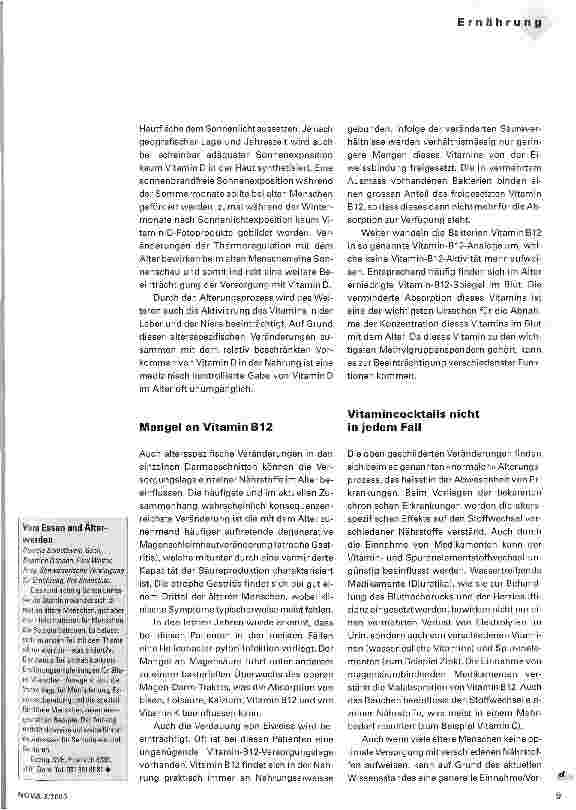 Vorschauseite 4: Ernährung im und fürs Alter