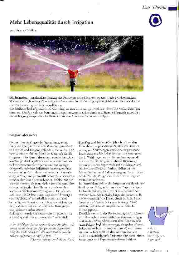 Vorschauseite 1: Mehr Lebensqualität durch Irrigation