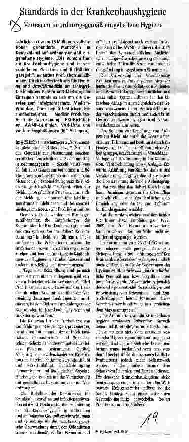 Vorschauseite 1: Standards in der Krankenhaushygiene