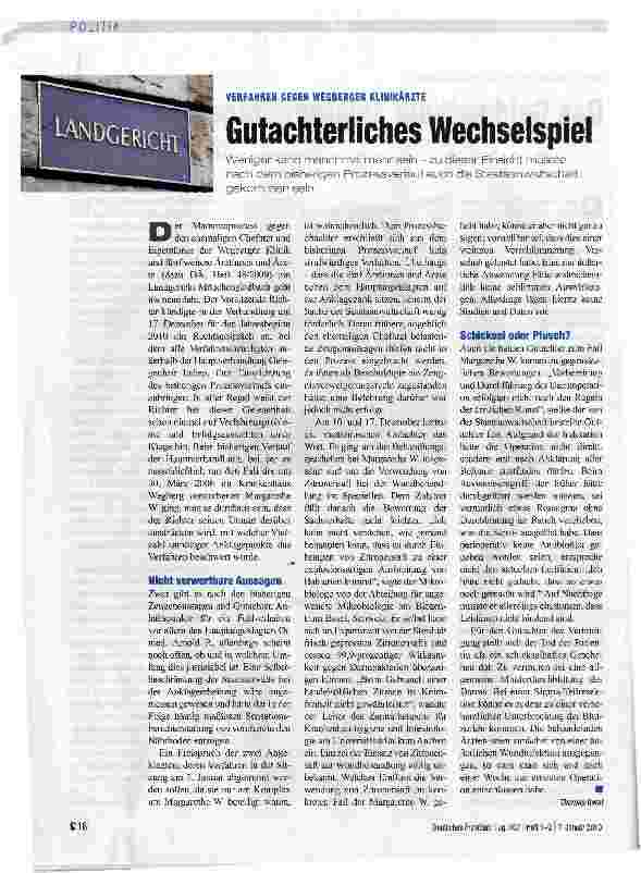 Vorschauseite 1: Gutachterliches Wechselspiel