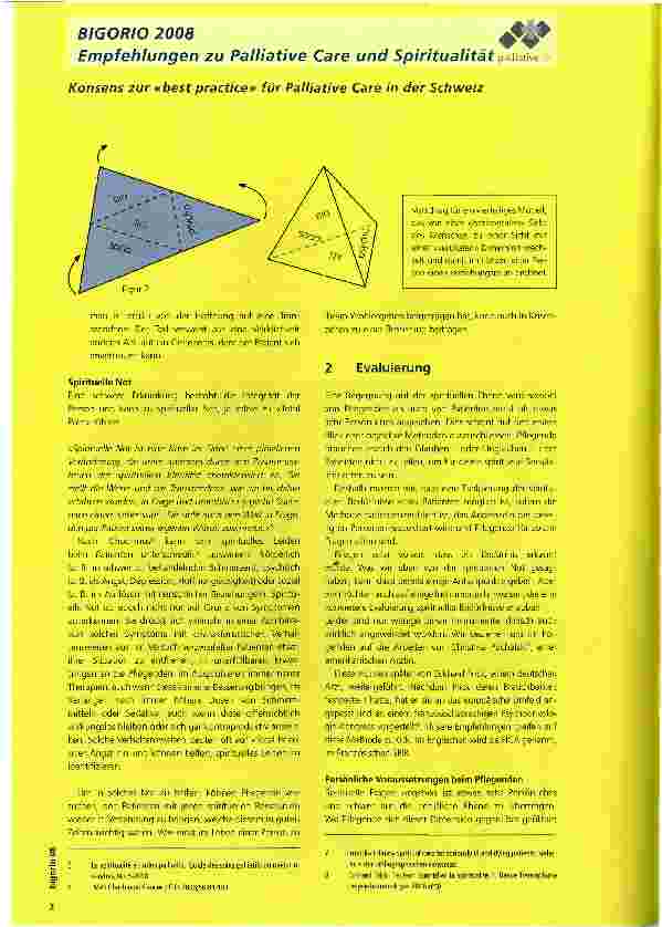 Vorschauseite 2: BIGORIO 2008Empfehlungen zu Palliative Care und Spiritualität
