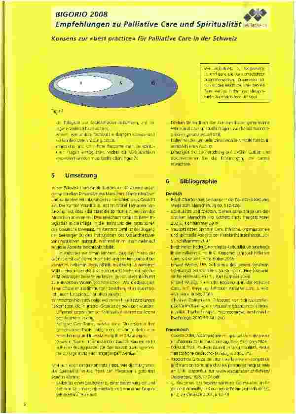 Vorschauseite 5: BIGORIO 2008Empfehlungen zu Palliative Care und Spiritualität