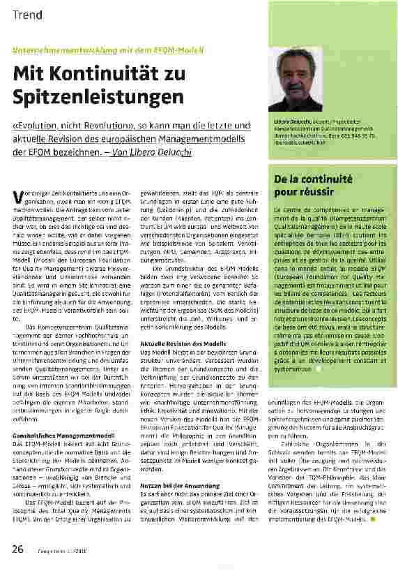 Vorschauseite 1: Mit Kontinuität zu Spitzenleistungen