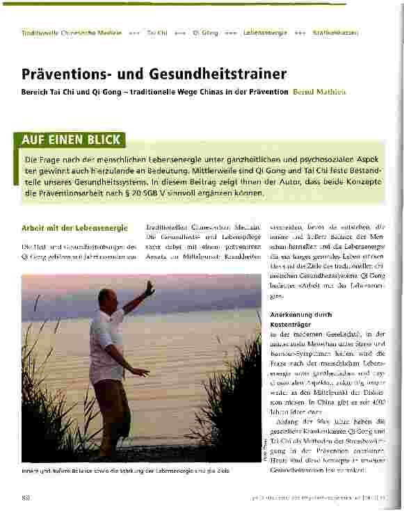 Vorschauseite 1: Präventionsund Gesundheitstrainer