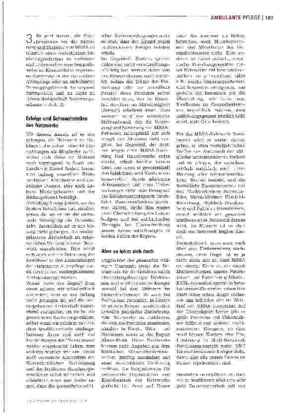 Vorschauseite 4: Chancen und Probleme zugeichDas MRSA-Netzwerk Nordhessen