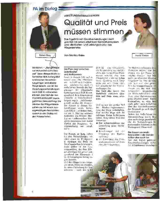 Vorschauseite 1: Qualität und Preis müssen stimmen Vergütungsverhandlungen
