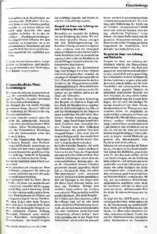 Vorschauseite 2: Respekt vor der Person als Basis der Behandlung