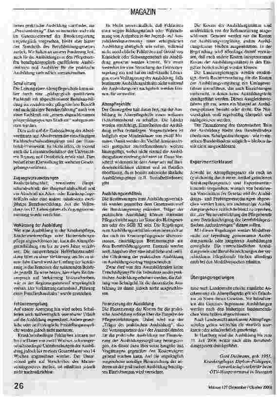 Vorschauseite 3: Altenpflegegesetz im Bundestag beschlossen