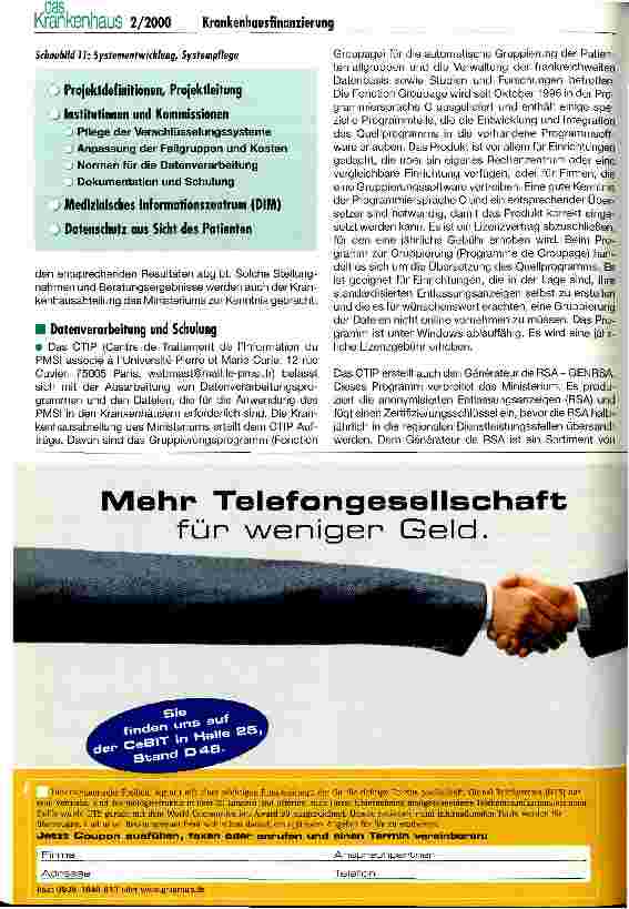 Vorschauseite 6: Krankenhausfinanzierung in Frankreich (II) Programme de Médicalisation des Systèmes dInformation - PMSI