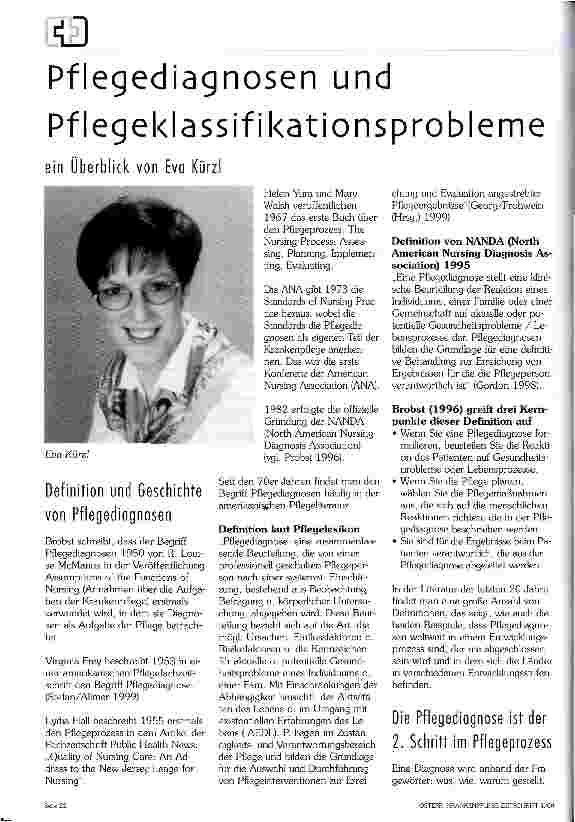 Vorschauseite 1: Pflegediagnosen und Pflegeklassifikationsprobleme Ein Überblick