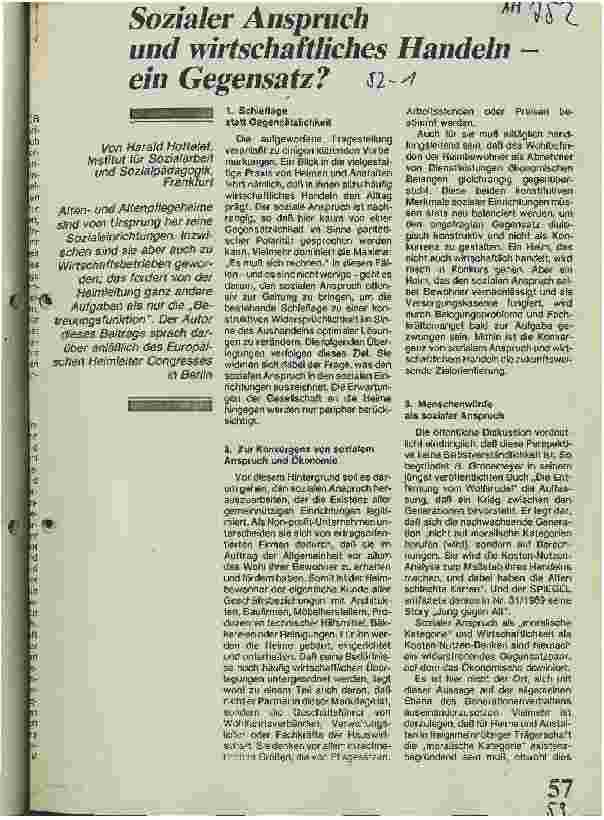 Vorschauseite 1: Sozialer Anspruch und wirtschaftliches Handeln - ein Gegensatz?